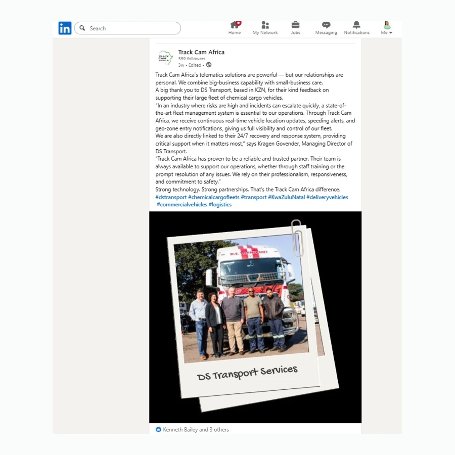 LinkedIn business-to-business content example